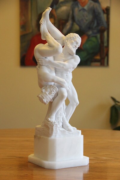 Hercules and Diomedes Marble Statue Fighting sculpture replica